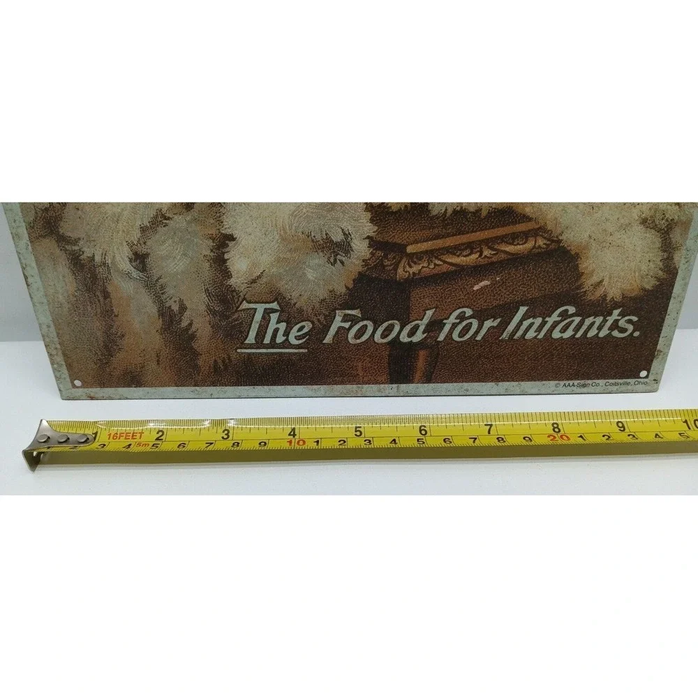 Vintage Embossed Tin Sign NEAVE'S FOOD for INFANTS ADVERTISING PLAQUE 10